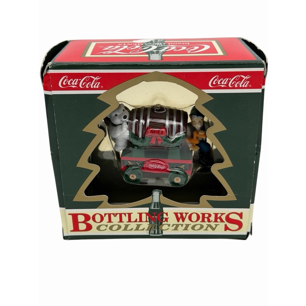 Coca Cola Christmas Ornament Bottling Works Collection Penguin In Ice Box‎